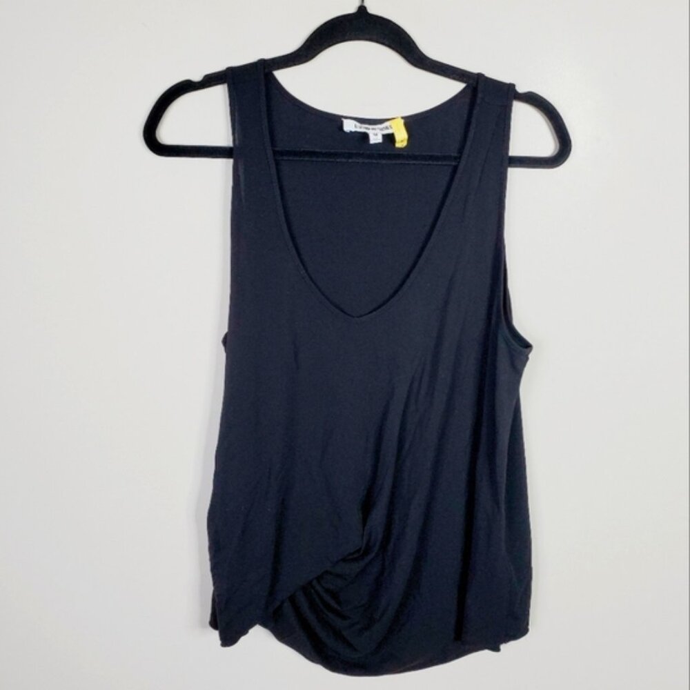 Elizabeth and James Whimsigoth Lagenlook Draped Y2K Minimalist Black Tank Top M